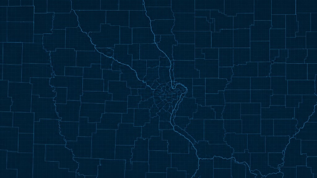 County map background for paid media targeting visual